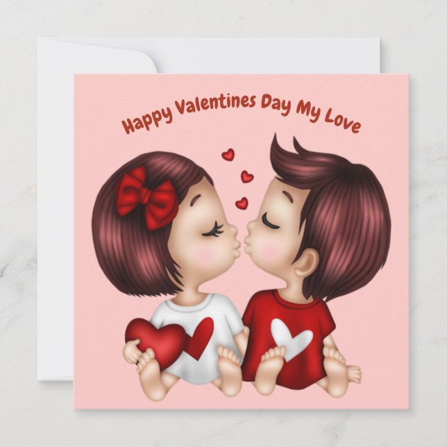 Tarjeta Festiva Feliz Día de San Valentín, mi amor (Anverso)