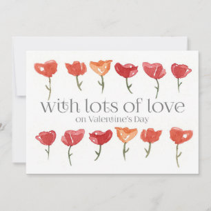 Tarjeta Festiva Feliz día de San Valentín Mucho amor Flores