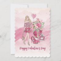 Feliz día de San Valentín Mujer Rubia