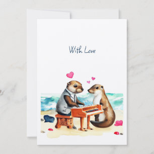 Tarjeta Festiva Feliz día de San Valentín nutria