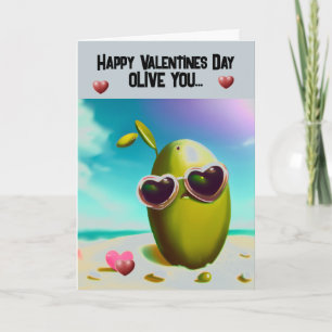 Tarjeta Festiva Feliz día de San Valentín Olivo te amo