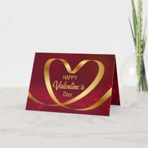 Tarjeta Festiva Feliz Día de San Valentín, Oro del Corazón de Cint
