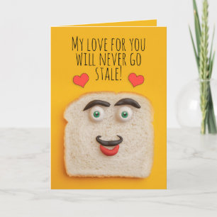 Tarjeta Festiva Feliz día de San Valentín Pan divertido humor