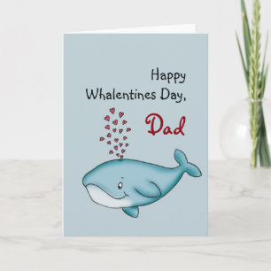 Tarjeta Festiva Feliz Día de San Valentín papá, ballena enamorada