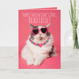 Tarjeta Festiva Feliz Día De San Valentín para cualquier gato lind