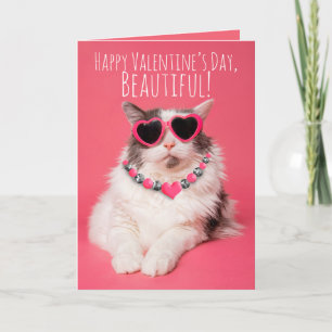 Tarjeta Festiva Feliz Día De San Valentín para cualquier gato lind