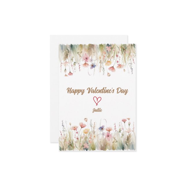 Tarjeta Festiva Feliz día de San Valentín para ella (Anverso/Reverso In Situ)