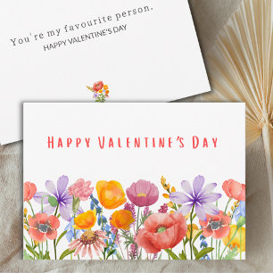 Tarjeta Festiva Feliz día de San Valentín para esposo - Flores y a