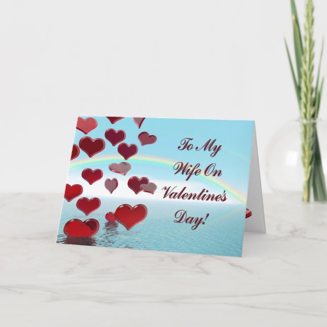 Tarjeta Festiva Feliz Día de San Valentín para la esposa (Anverso)