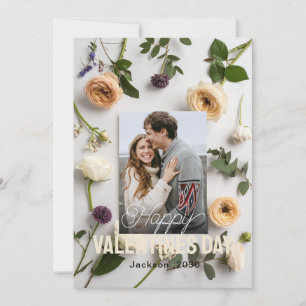 Tarjeta Festiva Feliz día de San Valentín para la esposa - Flores