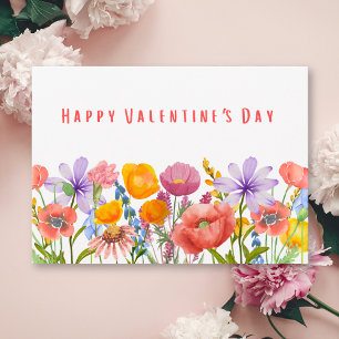 Tarjeta Festiva Feliz día de San Valentín para la esposa - Flores 