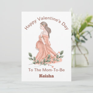 Tarjeta Festiva Feliz día de San Valentín para la futura mamá tarj