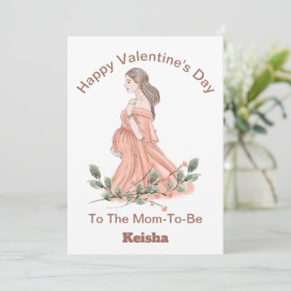 Tarjeta Festiva Feliz Día de San Valentín para la futura mamá tarj