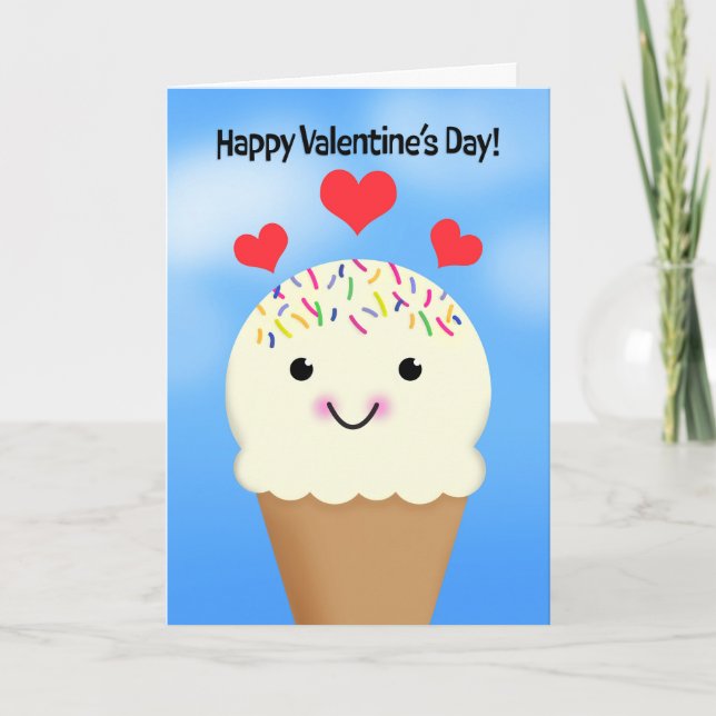Tarjeta Festiva Feliz Día De San Valentín para todos los dulces he (Anverso)