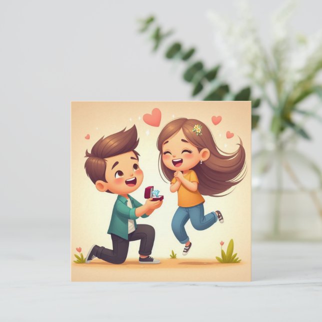 Tarjeta Festiva Feliz día de San Valentín pareja (Anverso de pie)
