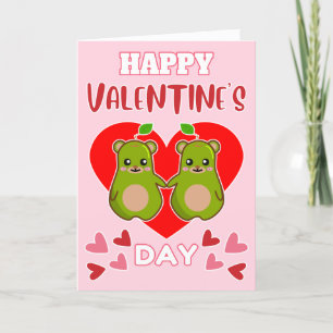 Tarjeta Festiva FELIZ DÍA DE SAN VALENTÍN Pareja de osos pera lind