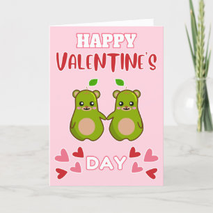 Tarjeta Festiva FELIZ DÍA DE SAN VALENTÍN Pareja de osos pera lind