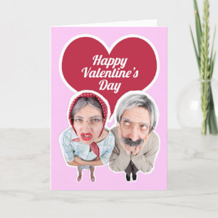 Tarjeta Festiva Feliz Día de San Valentín Pareja Mayor Humor