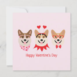 Tarjeta Festiva Feliz Día de San Valentín Pembroke Welsh Corgi Per