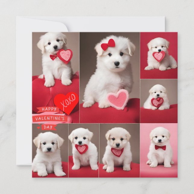 Tarjeta Festiva Feliz día de San Valentín perros  (Anverso)