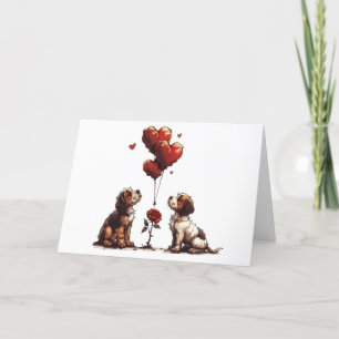 Tarjeta Festiva Feliz Día de San Valentín Perros Beagle