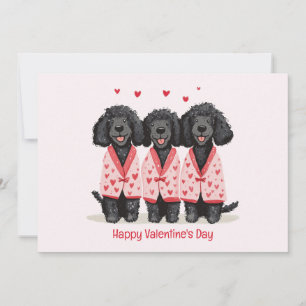 Tarjeta Festiva Feliz día de San Valentín Perros Caniche Estándar