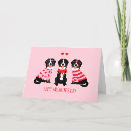 Tarjeta Festiva Feliz Día de San Valentín Perros de Montaña Bernes