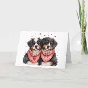 Tarjeta Festiva Feliz Día de San Valentín Perros de Montaña Bernes