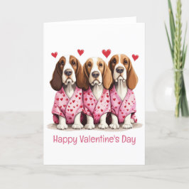 Tarjeta Festiva Feliz Día de San Valentín perros hondos comunes