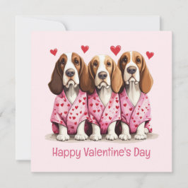Tarjeta Festiva Feliz Día de San Valentín perros hondos comunes