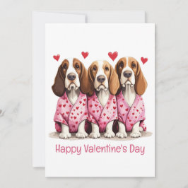 Tarjeta Festiva Feliz Día de San Valentín perros hondos comunes