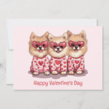 Feliz Día de San Valentín Perros Pomeranos