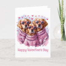 Feliz Día de San Valentín Perros recuperadores de