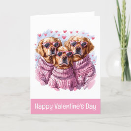Tarjeta Festiva Feliz Día de San Valentín Perros recuperadores de 