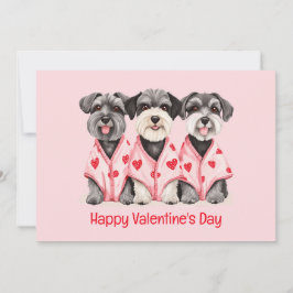 Tarjeta Festiva Feliz Día de San Valentín Perros Schnauzer