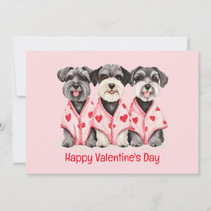 Tarjeta Festiva Feliz Día de San Valentín Perros Schnauzer