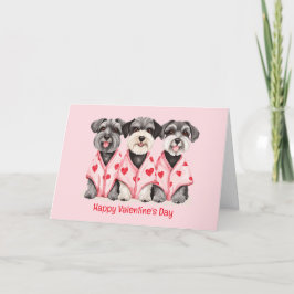 Tarjeta Festiva Feliz Día de San Valentín Perros Schnauzer