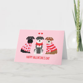 Tarjeta Festiva Feliz Día de San Valentín Perros Schnauzer