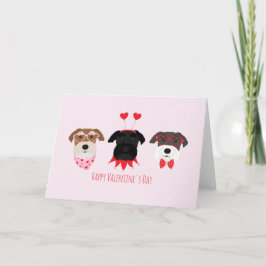 Tarjeta Festiva Feliz Día de San Valentín Perros Schnauzer
