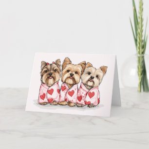 Tarjeta Festiva Feliz Día de San Valentín Perros Terribles de York