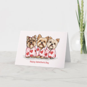 Tarjeta Festiva Feliz Día de San Valentín Perros Terribles de York