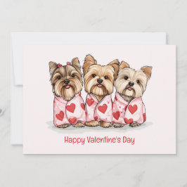 Tarjeta Festiva Feliz Día de San Valentín Perros Terribles de York