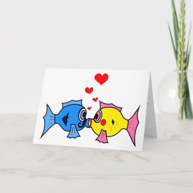 TARJETA FESTIVA "FELIZ DÍA DE SAN VALENTÍN" PESCADO (Anverso)