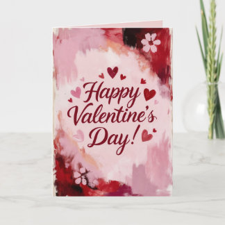 Tarjeta Festiva Feliz día de San Valentín: Pinceladas pintadas