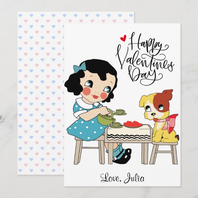 Tarjeta Festiva Feliz Día de San Valentín | Por siempre mi plato f (Anverso / Reverso)