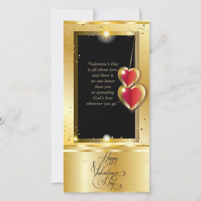 Tarjeta Festiva Feliz Día de San Valentín precioso elegante clásic (Anverso)