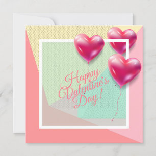 Tarjeta Festiva Feliz día de San Valentín Precioso Saludo Elegante