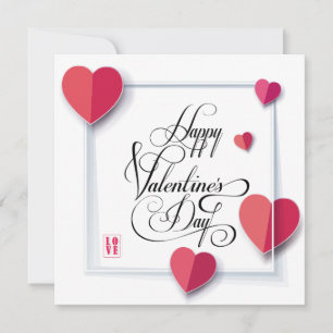 Tarjeta Festiva Feliz día de San Valentín Precioso Saludo Elegante