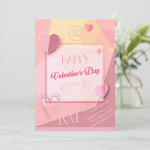 Tarjeta Festiva Feliz día de San Valentín Precioso Saludo Elegante