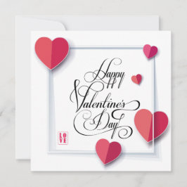 Tarjeta Festiva Feliz Día de San Valentín, precioso y elegante sal